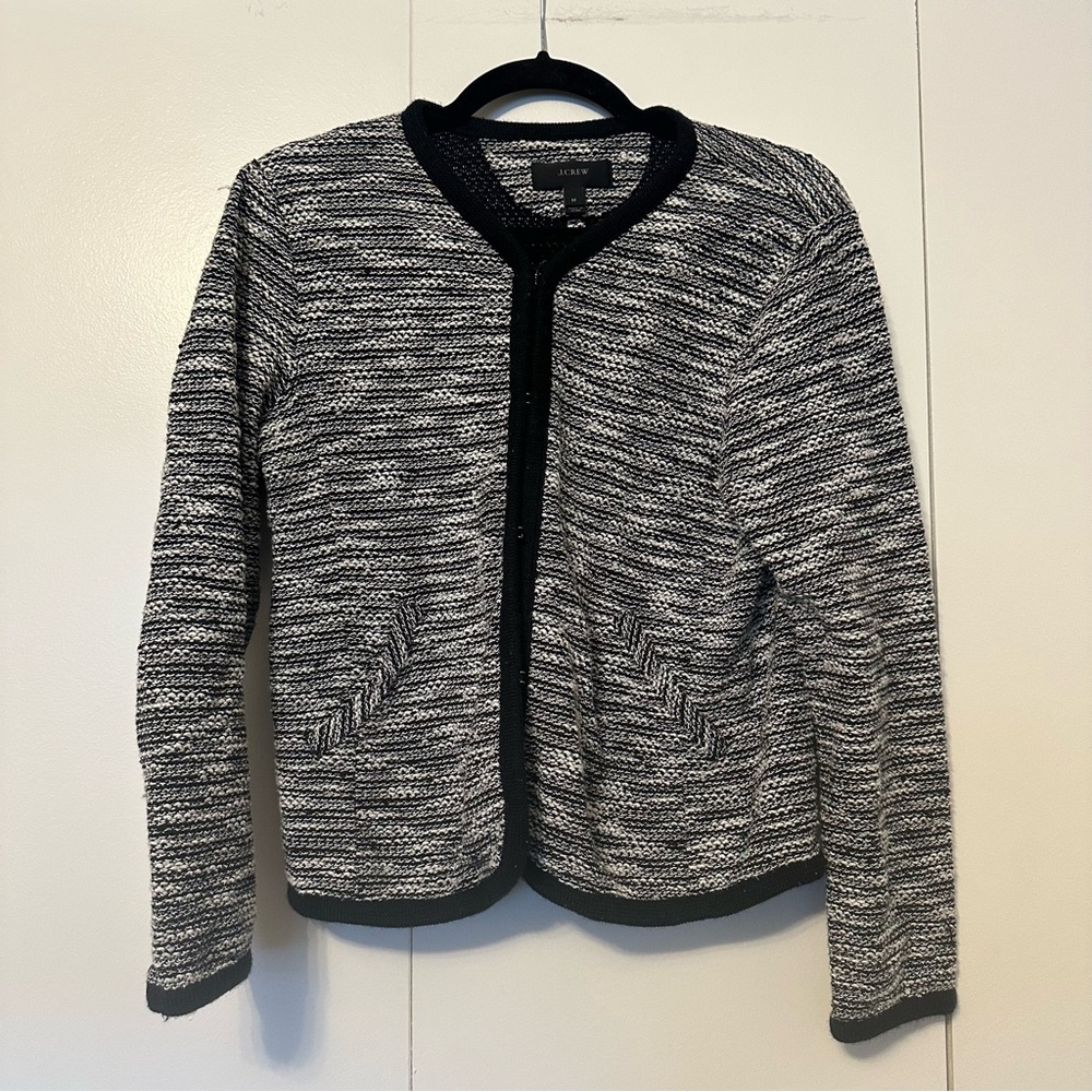 J.Crew Bouclé Knit Jacket | Black & White